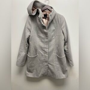 ✨ Reitmans Grey Wool Blend Coat w/ Rose Gold Satin Lining Size L ✨